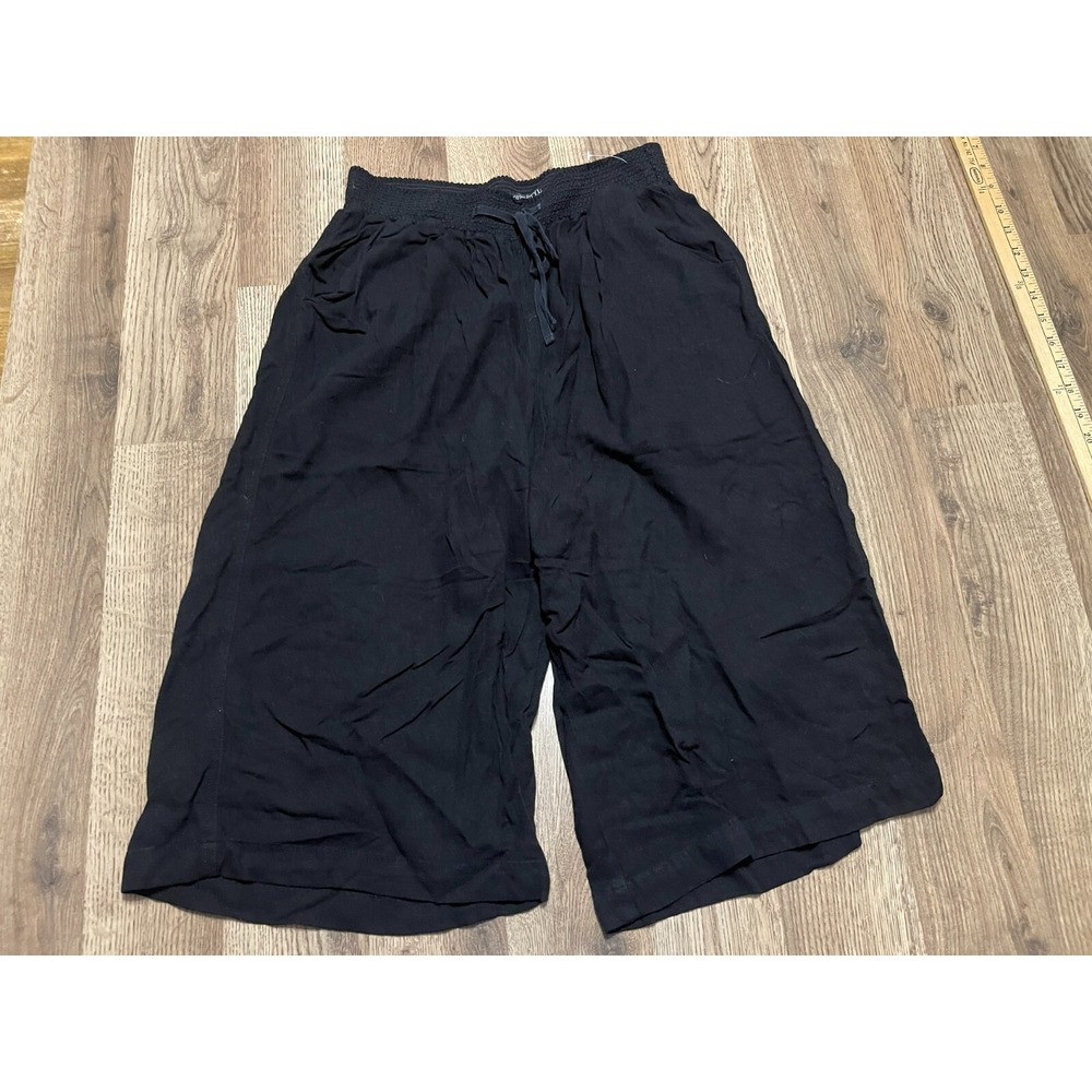 Soundstyle Pants, Women's Size XL, Black, Wide Leg, Capris, Drawstring